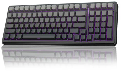 AULA F99 Mechanical Gaming Keyboard,BT5.0/2.4GHz/USB-C Hot Swappable Custom Keyboards with Five-Layer Padding,Side Print,Pre-lubed Switches,8000mAh,RGB Wireless Keyboard for PC/Tablet,Black