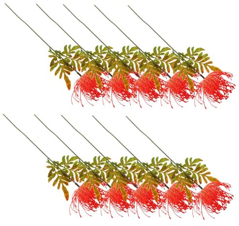 Alipis 10PCS Red Spider Lily Bulbs: 13 Lycoris Radiata Artificial Flowers - Faux Spider Lily Bouquet for Wedding Party Table Centerpieces Home Decor