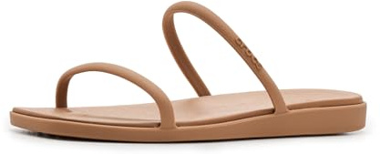 Crocs Women Miami Two-Strap Sandals Milk Chocolate 7 Medium