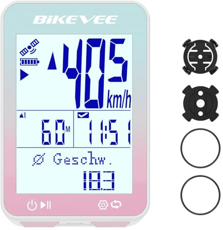 Bikevee Wireless GPS Bike Computer, 9 Languages, 2.4 Screen, IPX7