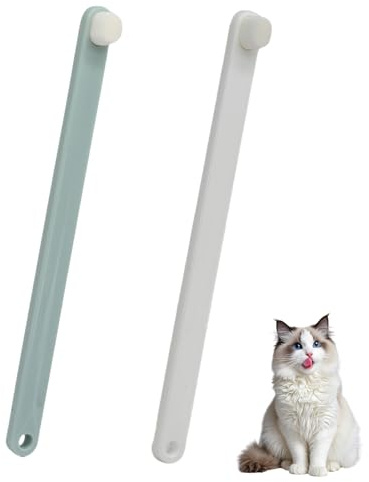 2 Pcs Dog & Cat Toothbrush, Long Handle Soft Bristles for Small Pets Oral Care, Puppy Dental Cleaning Tool for Plaque Tartar Bad Breath Removal, White & Light Green, Gum Protection