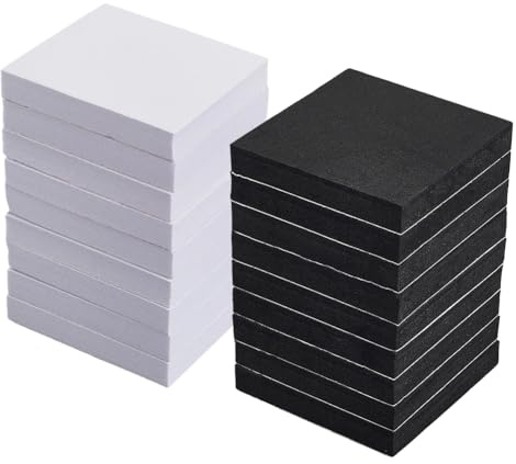 CREATCABIN 24 pièce de Coussinets en Mousse EVA pour Meubles Protection Murale pour Tête de Lit Pare Chocs Anti Bruit Coussin de Rembourrage Pare Chocs Auto Adhésif pour Lit Canapé Sol Noir Blanc