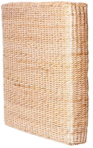 HUAWELL Japanese Tatami Cushion Floor Pillow Zafu Natural Seat Furniture Meditation Furniture Floor Mat Cushion Multi-Functional Handmade Breathable Square,Beige (19.7 * 19.7 * 3.97 Inch)