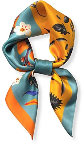 PoeticEHome Foulard in 100% Seta di Gelso Pura - Sciarpa Quadrata Donna Collo e Testa con Confezione Regalo - 68x68 cm