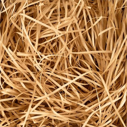 500g Brown Shredded Tissue Paper for Gift Boxes, Dust-free Brown Shredded Paper for Hampers, Soft to the Touch, Ideal Hamper Filling & Gift Packaging Filler