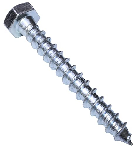 AERZETIX - C57575 - Juego de 50 - Tornillos para madera/tirafondos M8x60mm - con cabeza hexagonal 6 lados - DIN571 - en acero galvanizado - montaje fijación marco de madera contrachapado aglomerado