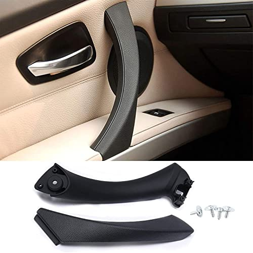 HommyFine Interior Door Handle Replacement for BMW 3 Series E90/E91 Car Inner Door Pull Handles Cover for BMW 3 Series 2004-2012 (Black, Left)