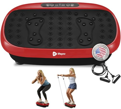 Lifepro Máquina de Ejercicio de Placa de vibración con Puntos de acupuntura magnéticos, Plataforma de vibración de Cuerpo Completo para Principiantes y recuperación, masajeador de Drenaje linfático