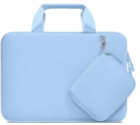 MOSISO Laptop Case 13.3 inch, 13-13.3 inch Laptop Sleeve Bag Compatible with MacBook Air/Pro 13 / Pro 14, HP Dell ASUS, Neoprene Carrying Computer Bag with Handle&Detachable Small Case, Air Blue
