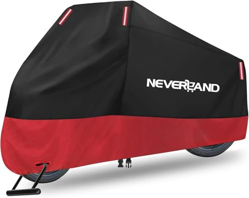 Telo Moto per esterno NEVERLAND Telo Coprimoto Impermeabile Teli per Moto Motorino Motociletta Scooter Oxford 210D Copertura Motociclo Resistente a Polvere/Pioggia/Foglie 295x110x140 CM