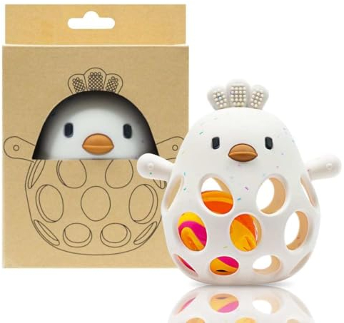 farout Montessori Beißring & Rassel für Babys - Sensorik Spielzeug ab 0 Monate, Zahnungshilfe & Greifball - Geschenk für Jungen & Mädchen