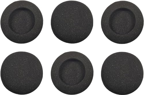 cyclingcolors 6X Almohadillas Auriculares Filtro microfono Micro Espuma antiviento Negro Esponja Earpads Oído, 40mm