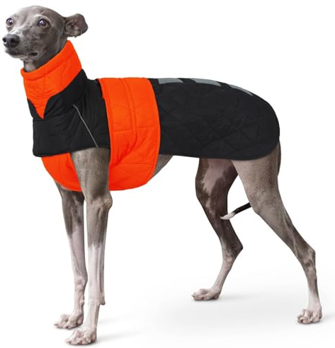 Abrigo Galgos Invierno, Chaqueta Galgos Impermeable Chaleco Cálida Perros Medianos Traje Anti-Nieve Perros Ropa de Invierno con Forro Polar & Reflectantes Tiras
