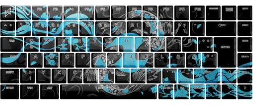 Nyfter - Premium Koi Blossom Keycaps ISO 60% e 75% Custom Keycaps Layout ISO per tastiere meccaniche (blu, 75%)