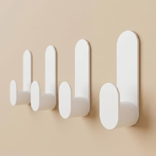 DEKAZIA® 4er-Set Klebehaken Weiß selbstklebend ohne Bohren, extra stark