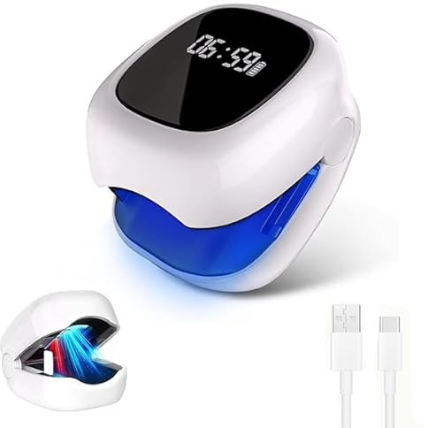 Dispositivo Antimicotico di Trattamento Delle Unghie, Laser dei Funghi per Micosi Unghie, Terapia Luce Blu UV Infrarossi, Rigenerazione Unghie Danneggiate, Portatile con Schermo OLED per Uso Domestico