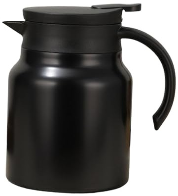 MotiveTech Bollitore Isolato, Borraccia con Colino per Il Tè, Coperchio a Chiusura Ermetica, Mantenimento Del Calore, 1 Litro, Caffettiera, Brocca per Acqua, nero