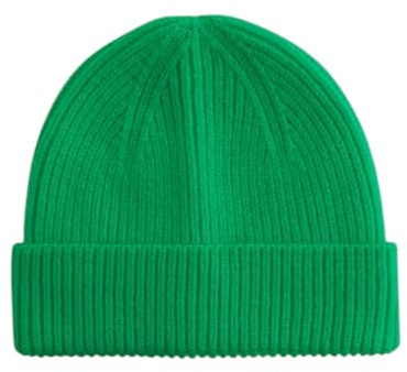 BLUECHOLON 3-8 år gammal stickad mössa för barn i 6 färger, 50 % återvunnen polyester, unisex-stil, enskiktad vintermössa, grön, 48-50