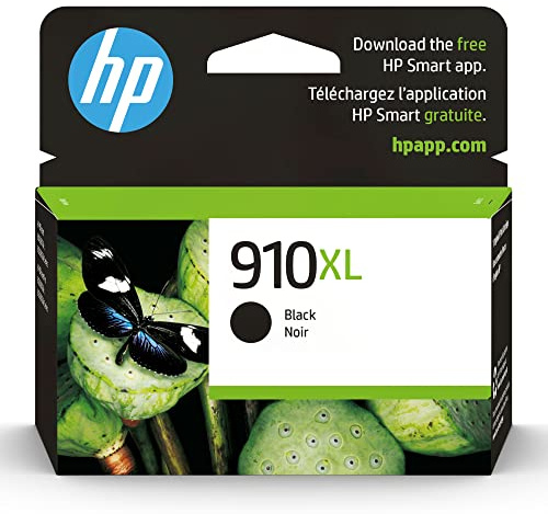 HP 910XL Black High-Yield Ink Cartridge | Works with OfficeJet 8010, 8020 Series, OfficeJet Pro 8020, 8030 Series | Eligible for Instant Ink | 3YL65AN