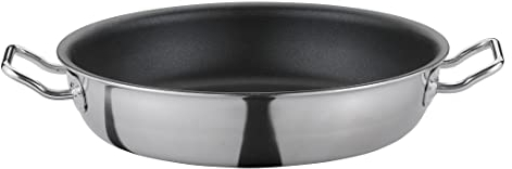 Spring Vulcano Classic Servierpfanne 24 cm | Edelstahl | 7 cm Hochrand-Pfanne | Antihaftbeschichtet | Induktionsgeeignet | 5-Lagen-Mehrschichtmaterial | Bratpfanne Induktion | ofenfeste Pfanne