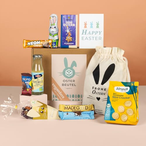 VEGAN BOX ® Osterartikel (Osterbeutel) | Vegane Ostern, vegane Süßigkeiten, Schokolade | Veganer Osterhase