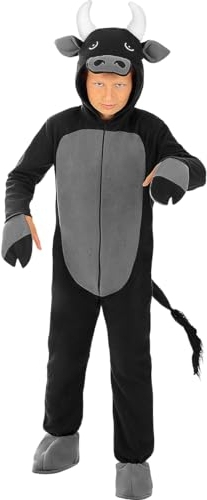 Funidelia | Disfraz de Toro para niño y niña Animales - Disfraz para niños y divertidos accesorios para Fiestas, Carnaval y Halloween - Talla 10-12 años - Negro