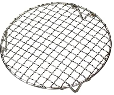 Rejilla redonda de acero inoxidable para hornear con patas para horno freidora de aire, rejilla antiadherente para asar rejilla de red para enfriar pasteles de galletas (250 mm)