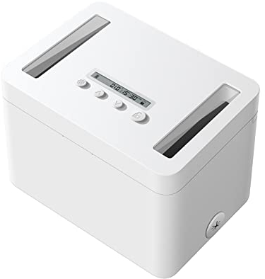 VAYDEER -Zeitverriegelungsbehälter, Metallzeit gesperrte Box für Handy, Snacks, Alkohol oder andere unerwünschte Versuchungen Time Locking Container weiß medium