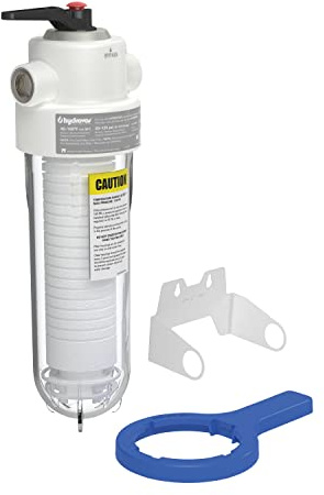 HYDROVOS 10-Inch Whole House Water Filter System, NSF Certified Reduces Sediment, Features 3/4” Stainless Steel Ports, Built-in Pressure Relief and Bypass Valve, One 10 x 2.5 Filter Included