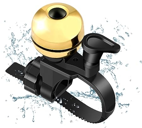 STOPERT Fahrradklingel Laut Klingel Fahrrad 120 db, Passt auf Fahrradglocke Aller Lenkergrößen, Werkzeuglose Installation, Reines Kupfermaterial, Geeignet für Rennräder, Mountainbikes (messingfarben)