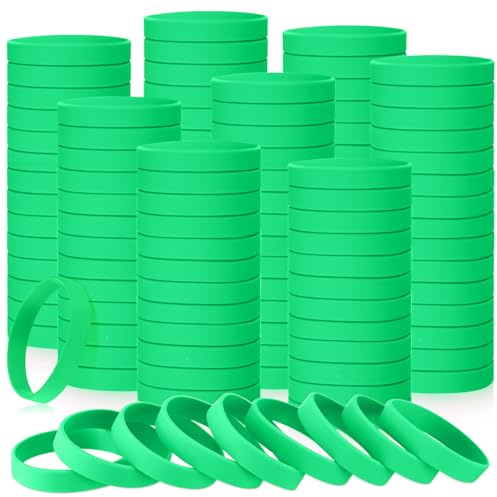 Liliful 50 st elastiska gummiarmband män kvinnor universella enfärgade silikonarmband tomma färgade armband sport gummi stretcharmband för vuxna barn tonåringar festgåva, 7,95 x 0,47 x 0,08