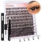 Wimpern Extensions Set Künstliche Wimpern Natürliche DIY Wimpernverlängerung Cluster Wimpern 16MM Individuelle Lashes Kit 40D Nerz Wimpern Fluffy mit Lash Bond und Seal Lash Tweezers