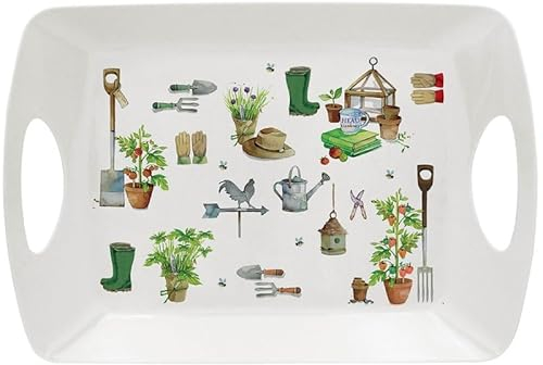 Grand Plateau de Service en mélamine sur Le thème du Jardin, Vert