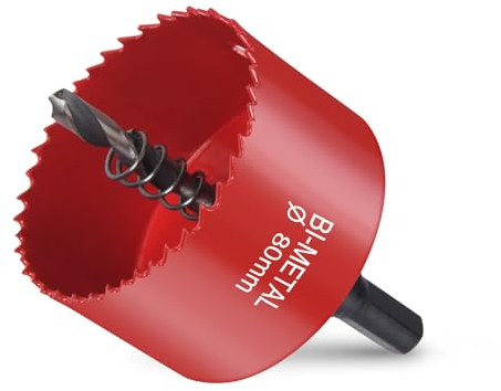 Flintronic Bi-Metal Hole Saw, 80mm Hole Saws Cutter, Smooth Fast Cutting metal hole Cutter, HSS Bi-Metal Drill Bit for Wood, Plastic, Plywood, Drywall, Fiberglass, PVC Board
