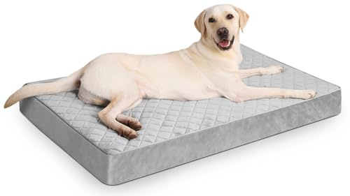 NUPIDA Orthopedic Dog Beds for Extra Large Dogs Waterproof with Removable Washable Cover and Non-Slip Bottom, 47x29 Inch, Light Gray
