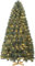 Künstlicher Weihnachtsbaum 210cm, Nordmanntanne Premium, Naturgetreu und Dichte Zweige, Tannenbaum mit Christbaum Holzständer, 300 Warmweißen Lichtern, 600 Spitzen, Einfach zu Montieren