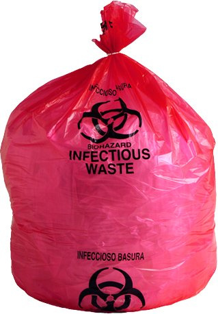 Shield Bag 70 Pack - 30 Gallon Red Biohazard Infectious Waste Liner Bags, 31 x 43 Inch, Ideal for Commercial use