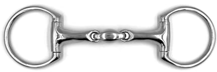 Equine Smile Mors ES0113 Mors à tête d'olive double cassé en acier inoxydable Diamètre de l'anneau 70 mm Épaisseur 20 mm (12,5 cm)