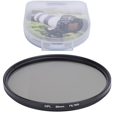 Jectse Cirkulär Polarisatorfilter, Ultra Slim Multi -belagd Optisk Glas Neutral Densitetslinsfilter Aluminium Frame CPL -linsfilter för Att Eliminera Reflektion och Förbättra Färg (82 mm)