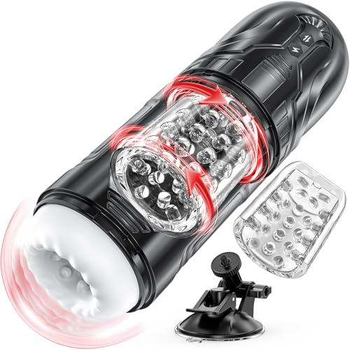 HIVEFUN Masturbándose para Hombres Eléctrico, Masturbador Juguete Sexual para Hombres Solo con Turbo con un Clic y 7 Modos de Empuje Rotación