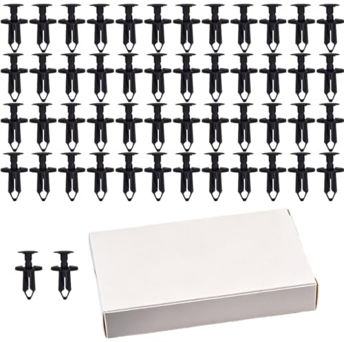 51 Pieces Clips de Fixation Voiture Noir avec Boite 170x120x25mm, Rivet Plastique Universel pour Panneaux de Portes et Pare-Chocs, Agrafe Carrosserie Auto, Remplacement de Piece Auto