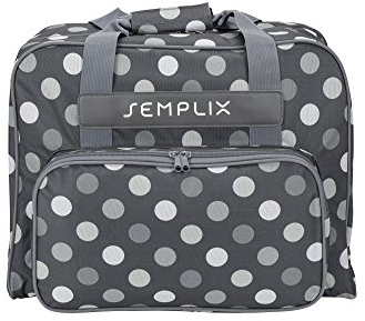 SEMPLIX Nähmaschinentasche Polka Dots 45x34x24 | stabile Transport und Aufbewahrungs Tasche in vielen frischen Farben, für alle gängigen Haushaltsnähmaschinen