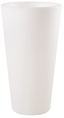 8 seasons Design Shining Classic Pot L, LED Pflanzkübel 39 x 70 cm (weiß), E27 Fassung inkl. Leuchtmittel in warmweiß, beleuchteter Pflanzkübel für innen + außen, Blumenkübel