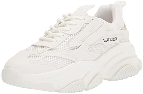 Steve Madden Women's Possession Sneaker, White, 6.5 UK