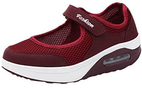 Freizeitschuhe Damen Schuhe Turnschuhe, mit Atmungsaktiv Mesh Höhe Erhöhende Schuche Luftpolster Laufschuhe Lässige Tragbar Casual Running Sportschuhe Outdoor Sneaker Fitnessschuhe