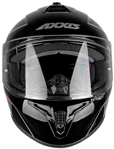 AXXIS Casco Moto Integral Pantalla Transparente FF112C DRAKEN Solid V.2 A11 Negro Brillo HOMOLOGADO (L)