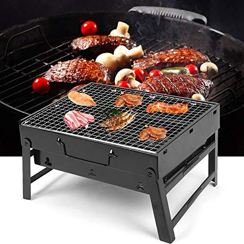 Parrilla Plegable Portátil De Acero Inoxidable - Parrilla Pequeña De Carbón Para Barbacoa Para Acampar Al Aire Libre - Parrilla De Mesa - Compacta Y Liviana - Mini Parrilla Apta Para Viajes