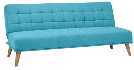 SHIITO | Modelo Versalles - Sofá Cama con Apertura Clic-Clac | Donde la Elegancia y el Confort se encuentran | Diseño Capitoné en Color Turquesa | 189.5 x 88 x 89 cm