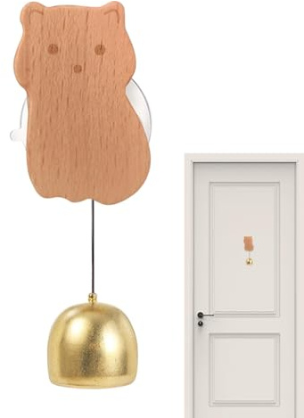 Dtaigou Campanello per negozianti,Campanello per negozianti per apertura porta - Gatto campanello decorativo per porta - Campanelli di allarme per porte con ventosa, campanelli per porte d'ingresso