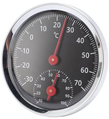 ZASCHMOY Igrometro per Termometro per Auto Interno Ad Alta Precisione-misuratore di umidità della Temperatura Meccanica Senza Batteria, Quadrante in Alluminio Facile da Leggere per Tutti i Climi